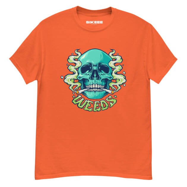 Skull Smoking Weeds Unisex classic t shirt