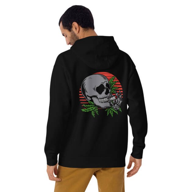Skull Smoking Weed - Backside printed - Unisex Hoodie