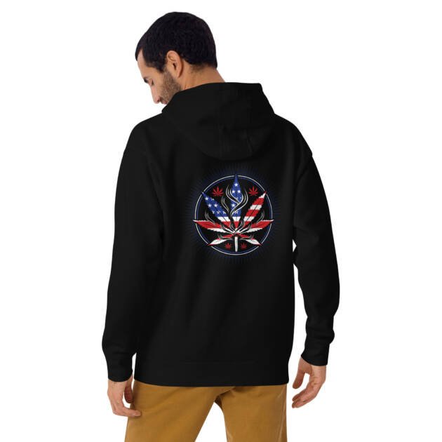 MARIJUANA USA STAR BACKSIDE PRINTED Unisex Hoodie