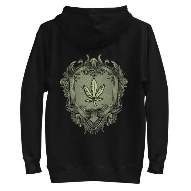 MARIJUANA LEAF - Backside Printed - Unisex Hoodie