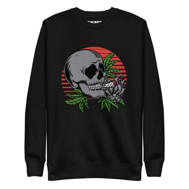 Skull Smoking Weed Unisex Premium Sweatshirt